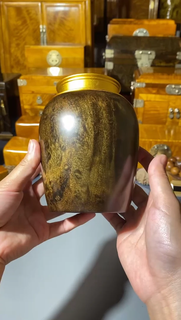 金丝楠阴沉木 茶叶罐 纹理