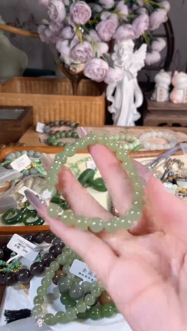 银S925镶嵌手链和田玉多样性发其一孤品默认微瑕