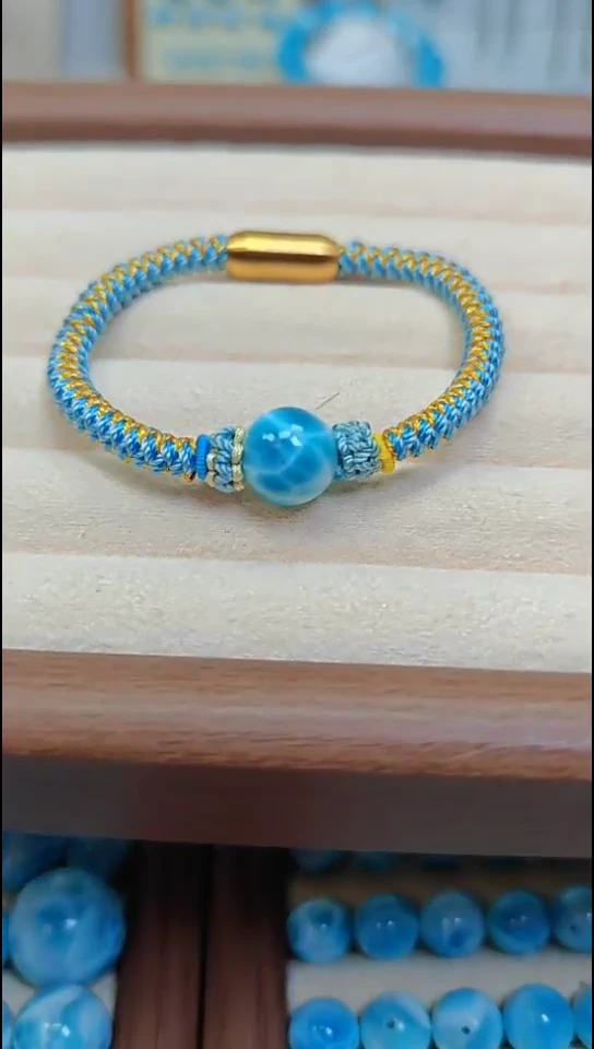 未镶嵌针钠钙石（海纹石）手链魅****涵多样性发一