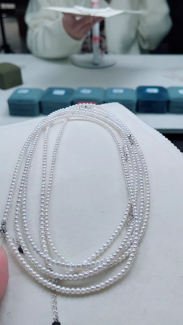 银S925镶嵌3mm左右淡水珍珠多样性发一79