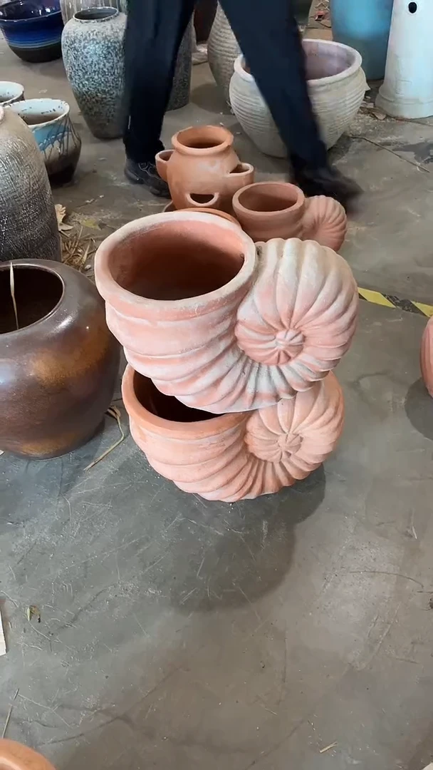 大海螺花盆-2个-有孔
