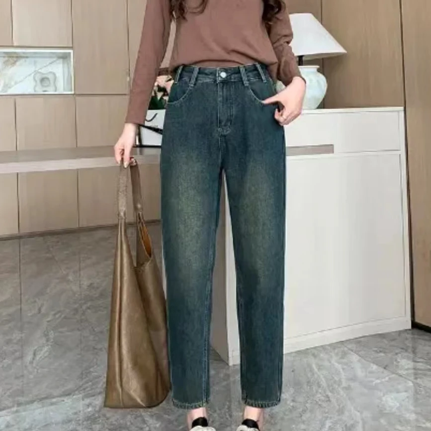 【艾萱萱】D010-3款显瘦九分哈伦加绒老爹裤图片与实物不符 约93