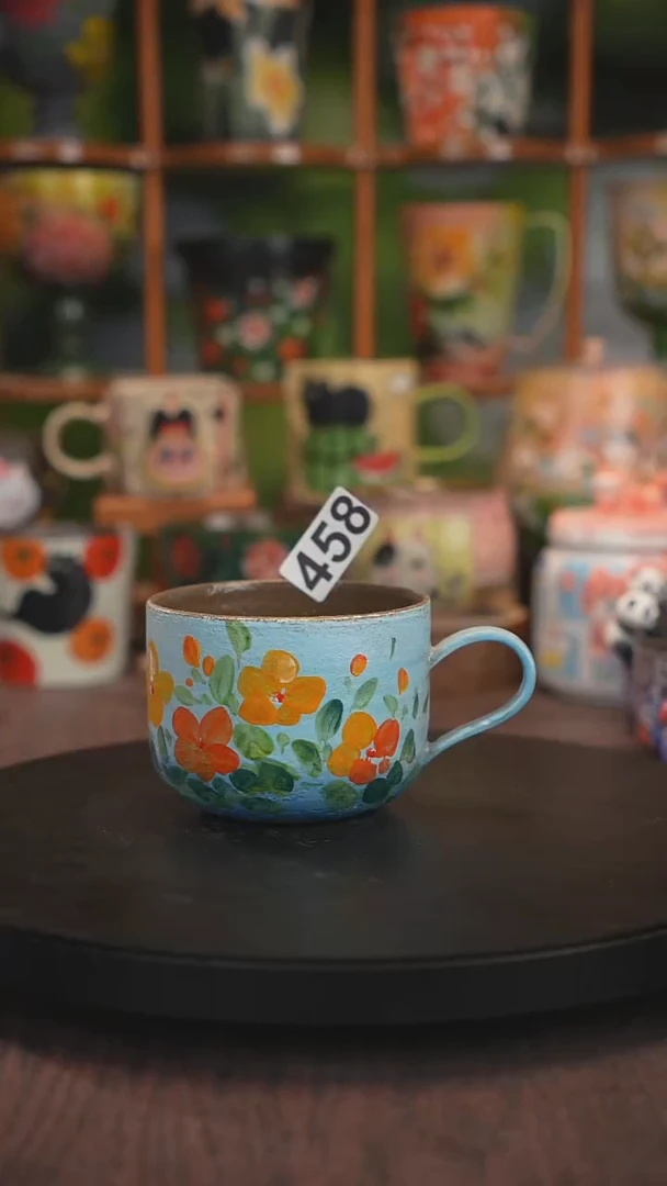 紫砂油画釉下彩手绘458