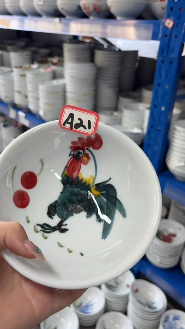 瓷片景德镇高温陶瓷食品级手绘釉中彩-壮壮碗