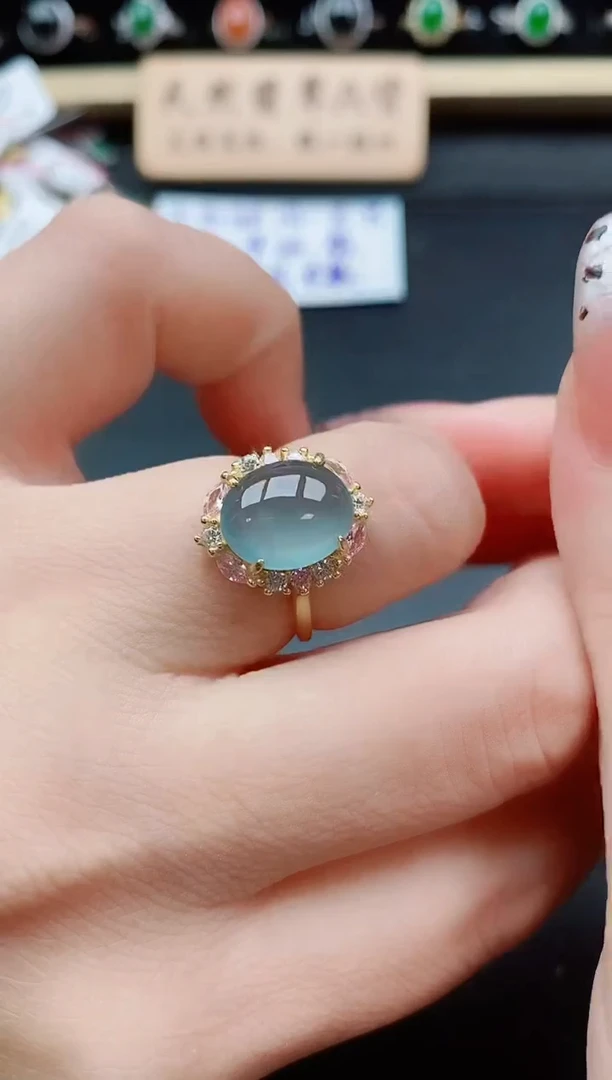 银S925镶嵌戒指翡翠1