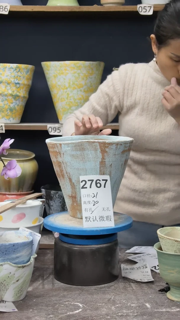 景德镇陶瓷花盆默认微瑕2767