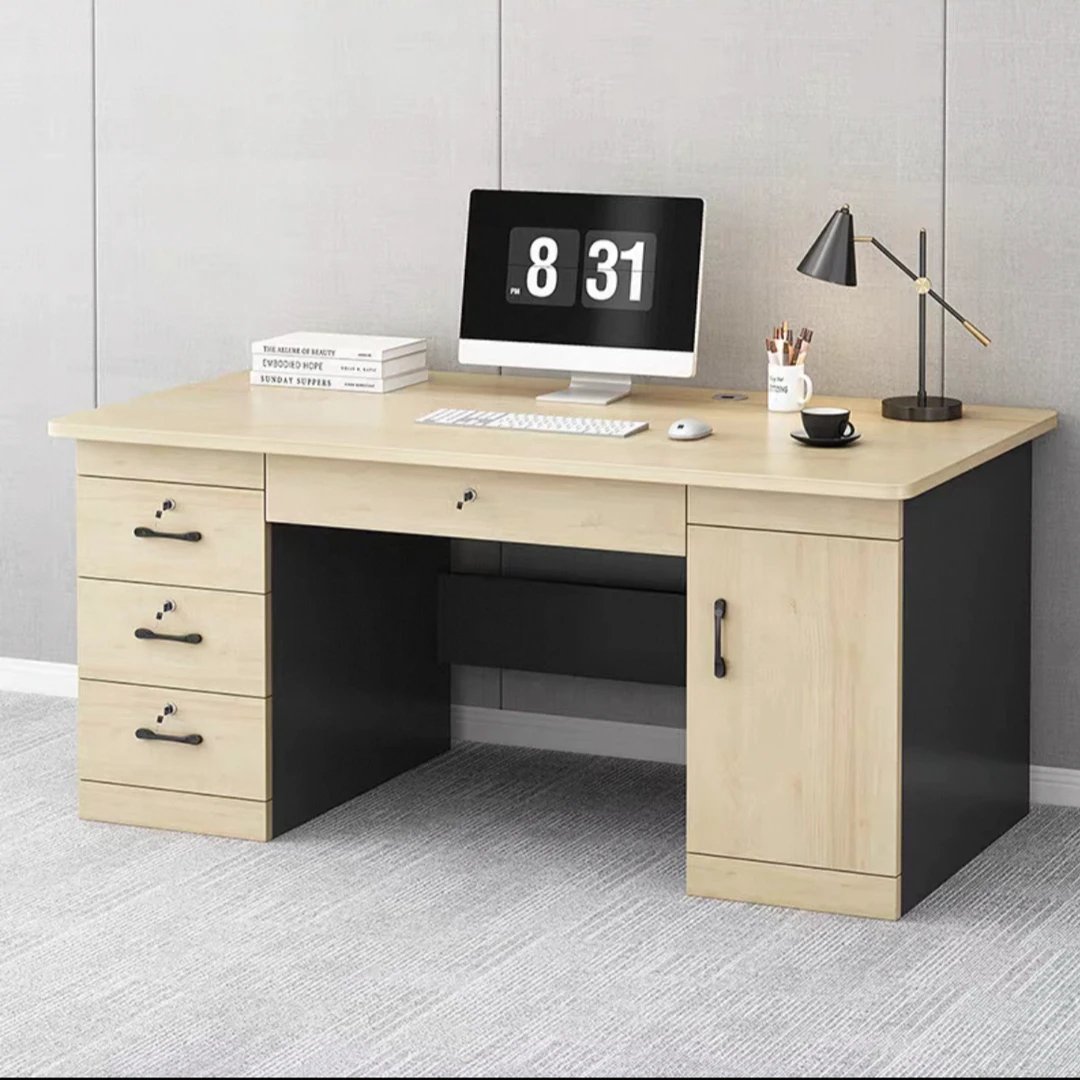 拉萨发货西藏包邮带锁办公桌椅电脑桌家用简约带抽屉台式单人