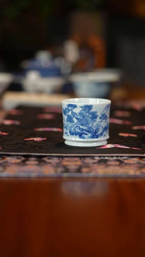 杯子197青花山水主人杯