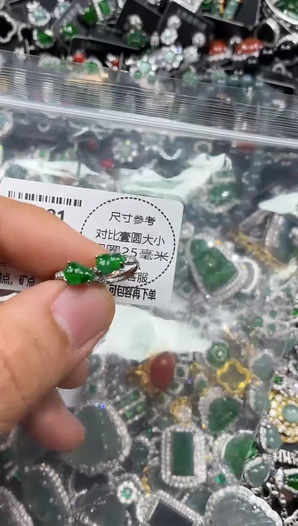 颈饰未镶嵌翡翠Q581耳扣