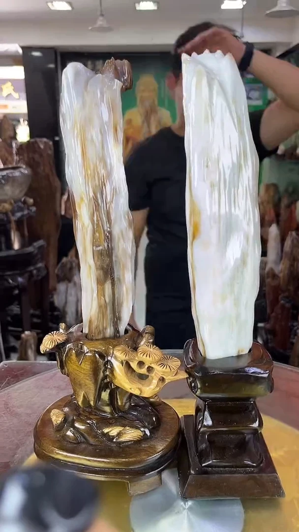 缅甸天然树化玉摆件