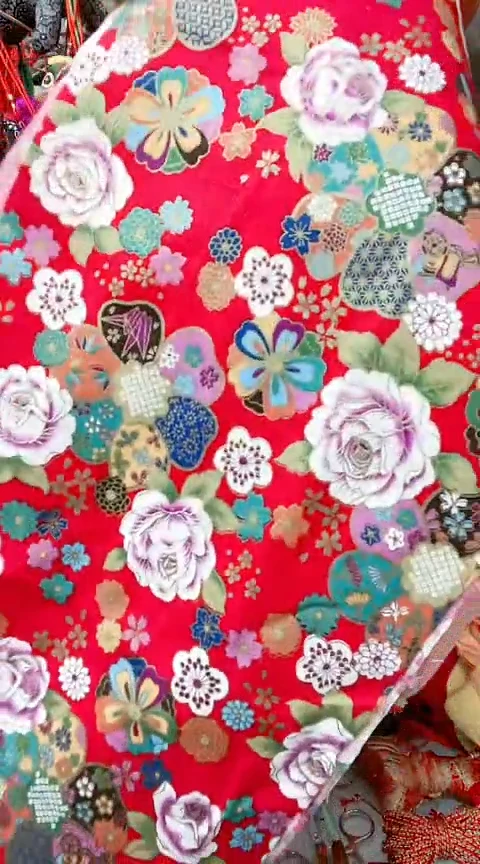 棉纯棉烫金牡丹85*27