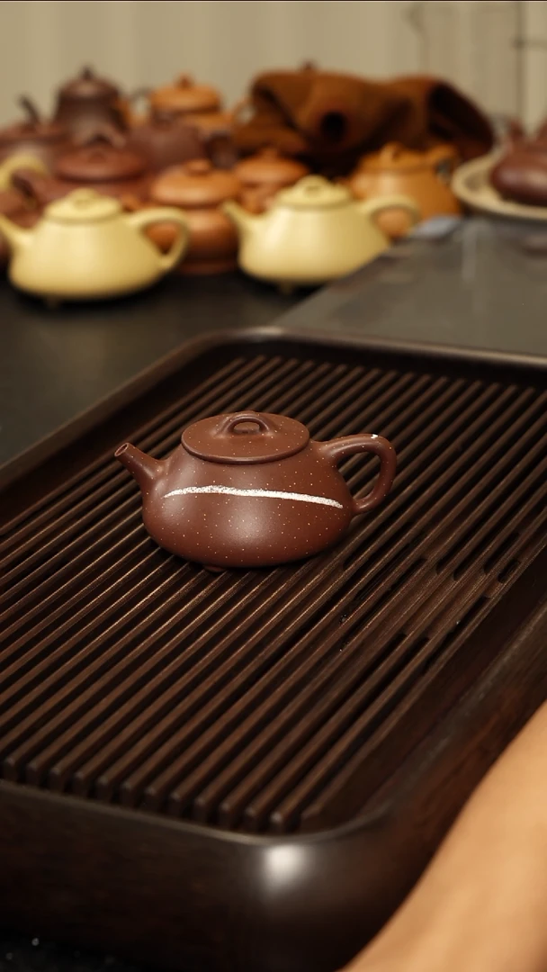 茶壶紫砂开心一下的裂的平盖