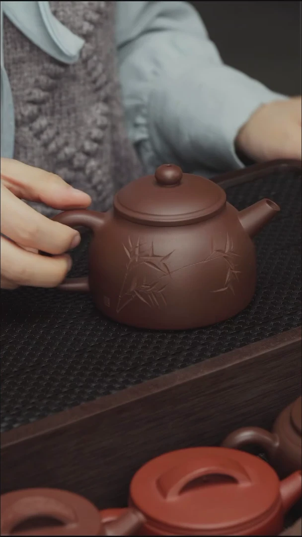 茶壶紫砂紫泥-半手-筑寂-200cc