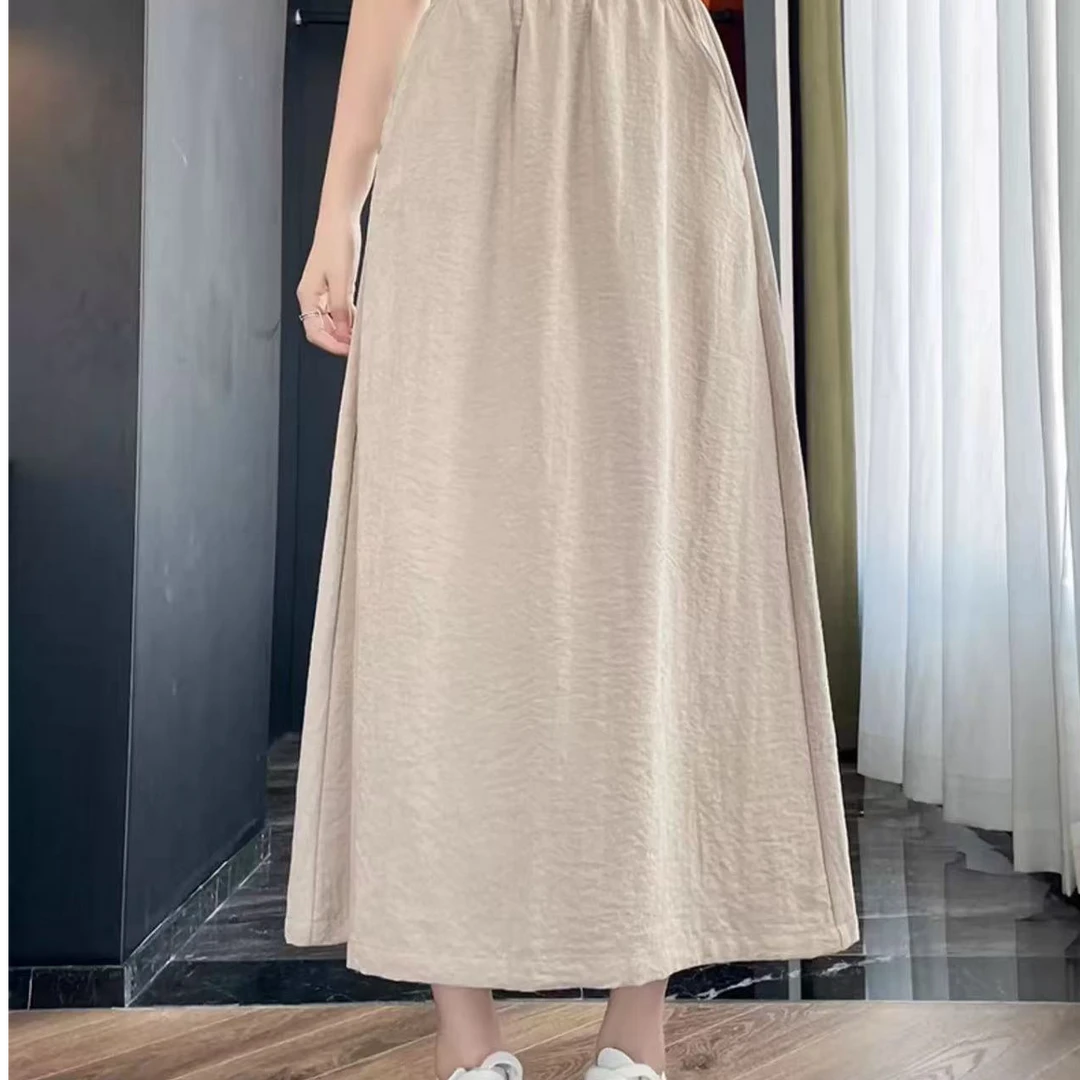 铜氨丝自带冰感多色伞裙夏天百搭休闲