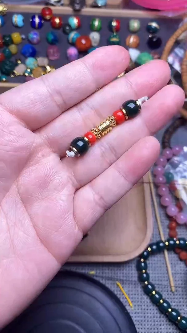 手工艺品琉璃红绿万能轴 一组发