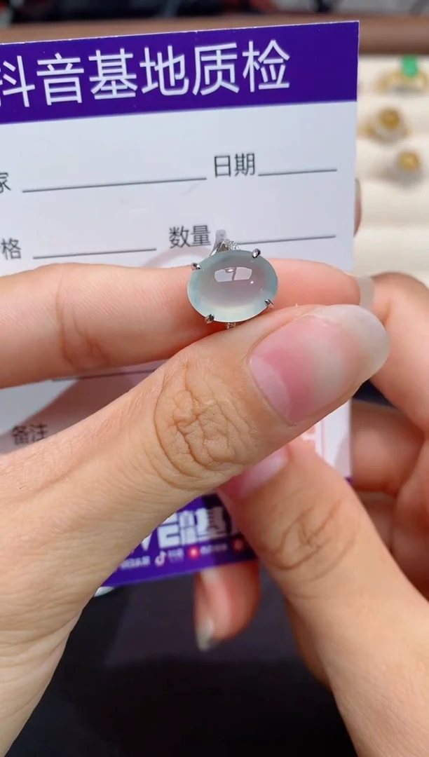 银S925镶嵌戒指翡翠1