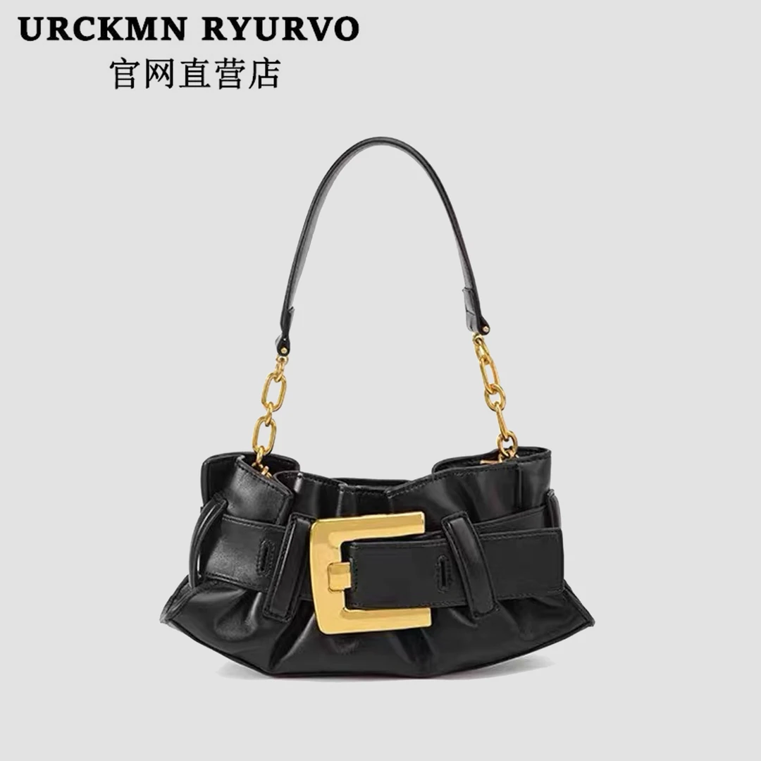 URCKMN RYURVO小众辣妹腋下包2025新款高级感复古褶皱通勤云朵包