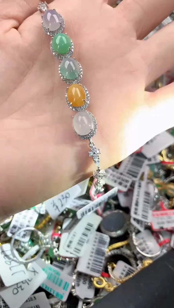 银S925镶嵌戒指翡翠10------10
