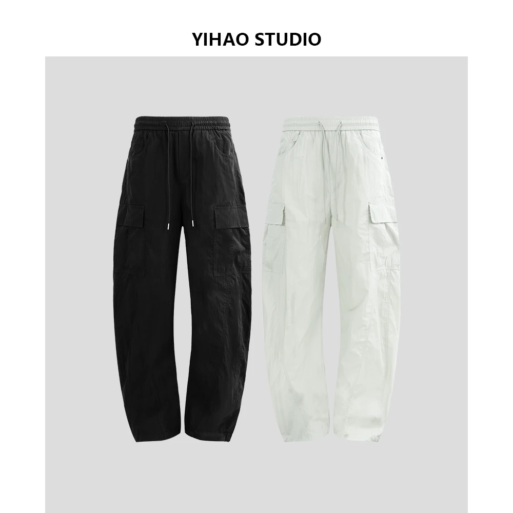 夏季男款户外弯刀工装休闲裤宽松百搭日系黑色运动潮流长裤