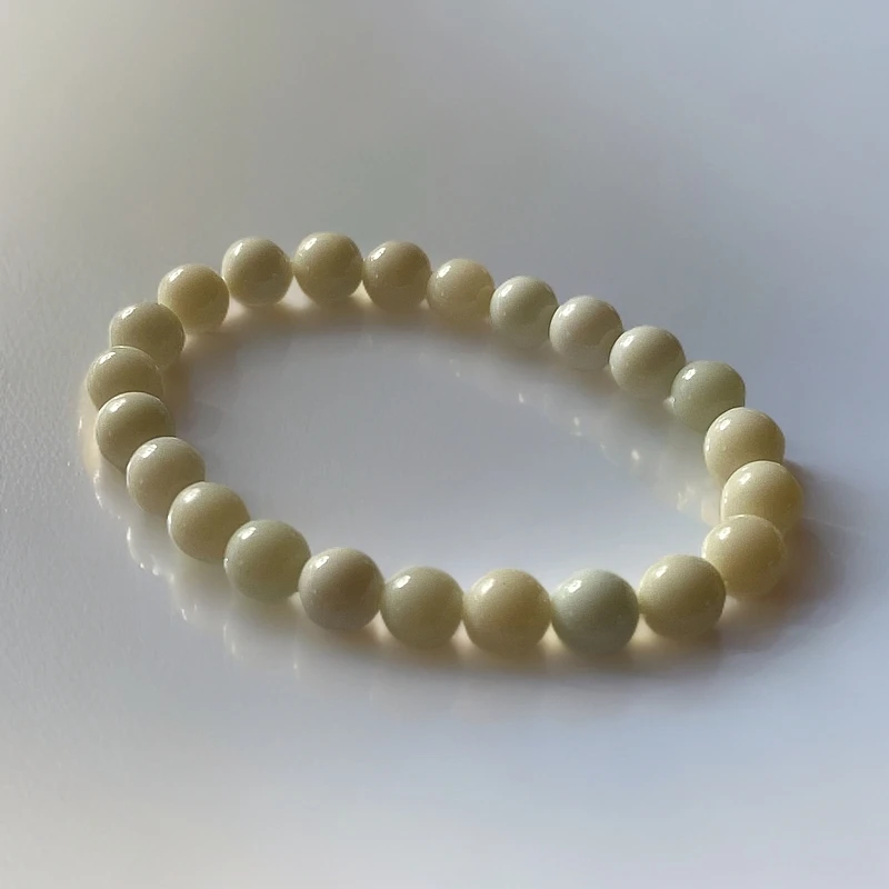 天然和田玉白玉圆珠手串 卡8mm