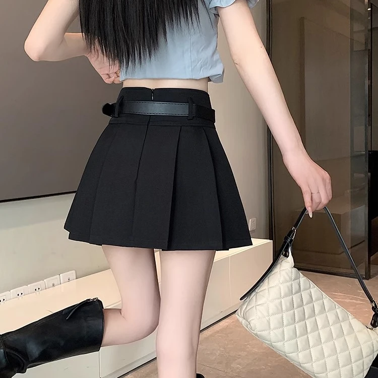 双11黑色百褶裙女2025秋冬新款显瘦半身裙高腰百搭防走光包臀短裙