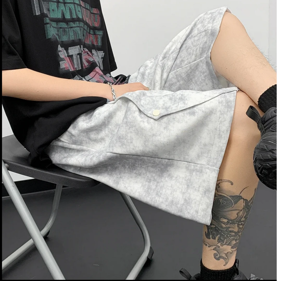 【DK83】夏季扎染设计休闲舒适设计感运动短裤