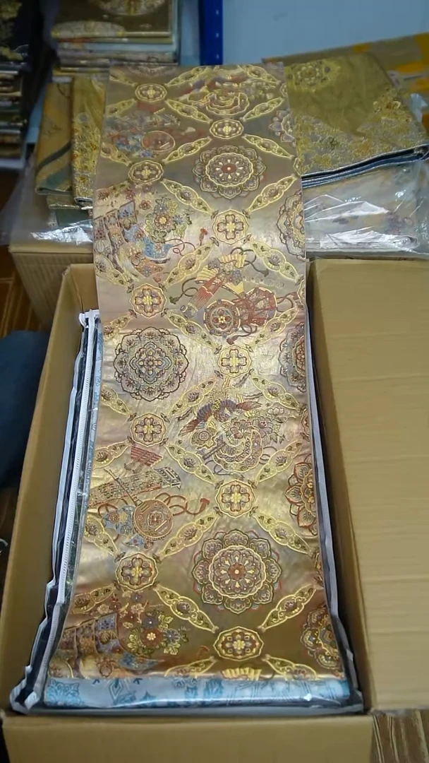 织绣11凤凰宝相乐器图