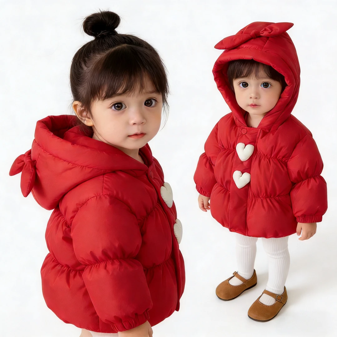 婴儿羽绒服2025冬季新品女宝宝儿童女宝加厚婴幼儿外套小童冬装冬