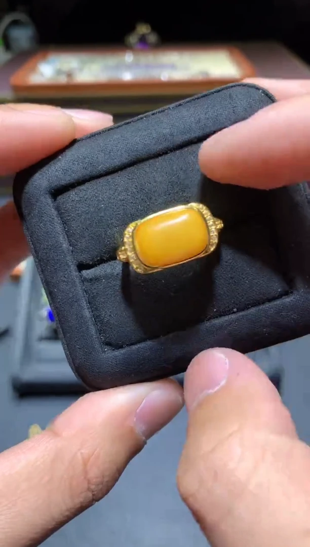 【闪购商品】琥珀戒指未镶嵌K49【多样性发其一】