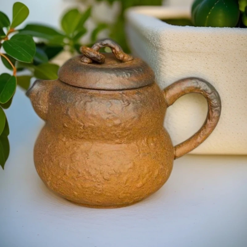 【觀文荐瓷】100ml素慕堂粗陶小丑葫芦壶茶壶