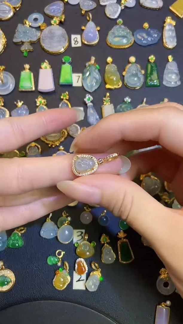 吊坠(不含链)银S925镶嵌翡翠1