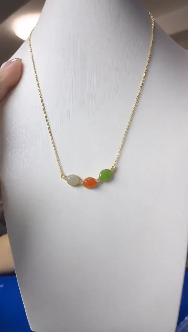 颈饰银S925镶嵌和田玉（多样性发一件）