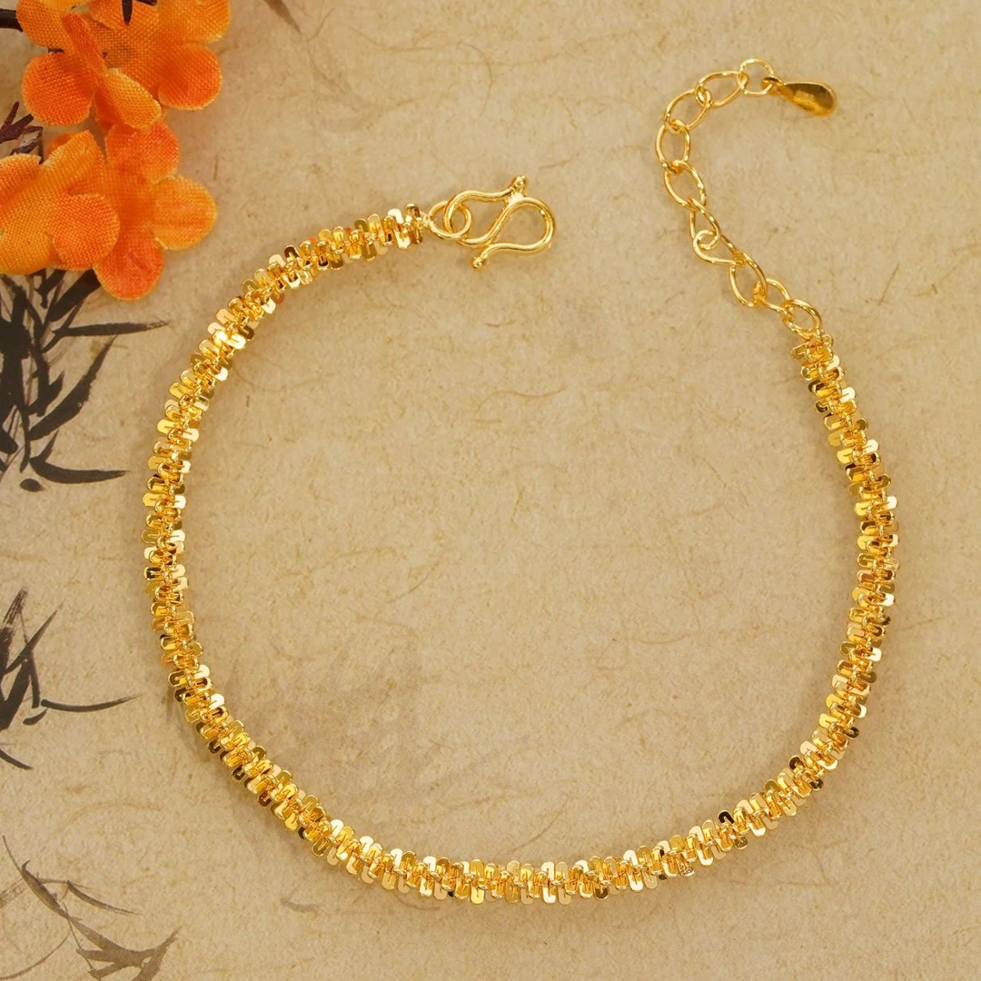 足银手链 古法电铸工艺爆闪满天星菜花可调节手链 SU0199