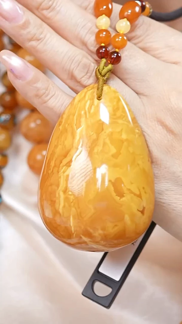 蜜蜡颈饰未镶嵌4093天然蜜蜡珠宝奇石云端妖孽石膏蜡全部保真