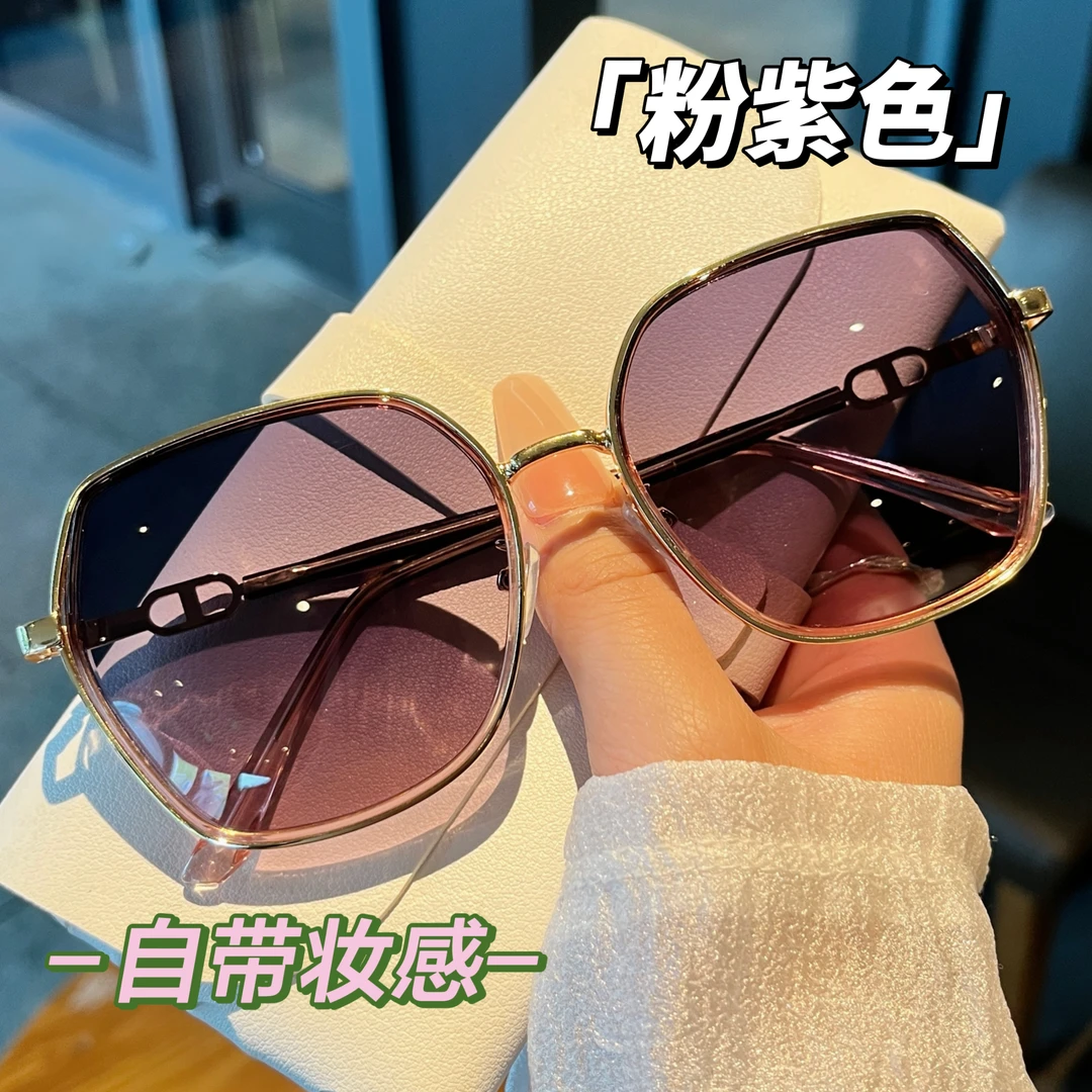 自带妆容感时尚墨镜防晒防紫外线2025年新款大脸显瘦偏光太阳镜