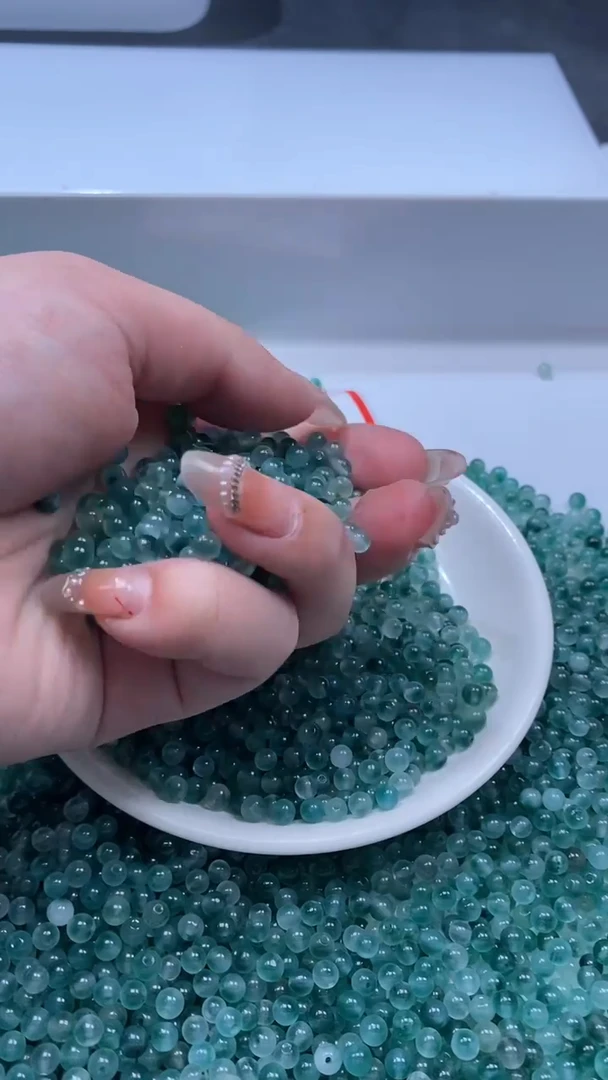 颈饰未镶嵌水晶W2975蓝碧玺4mm*60颗