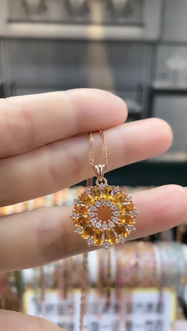 银S925镶嵌吊坠碧玺666666666666