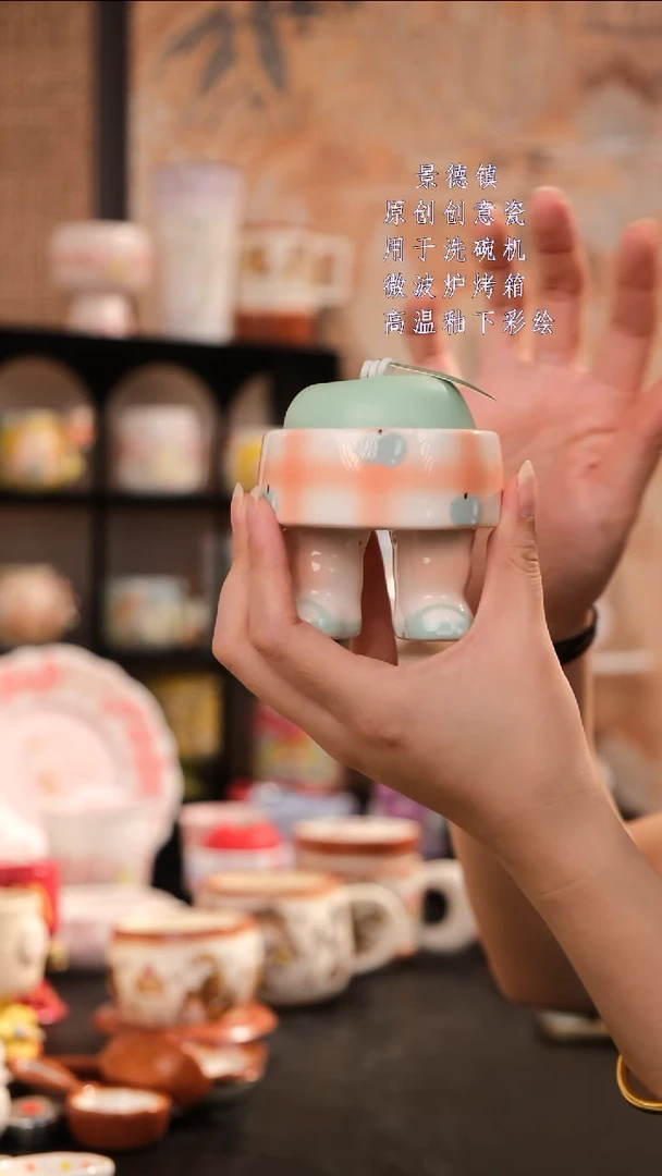摆件景德镇手工手绘设计师款