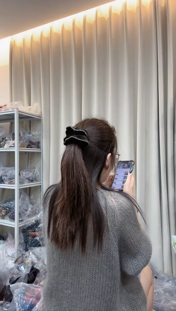 非金属布艺love丝绒闪钻中小肠