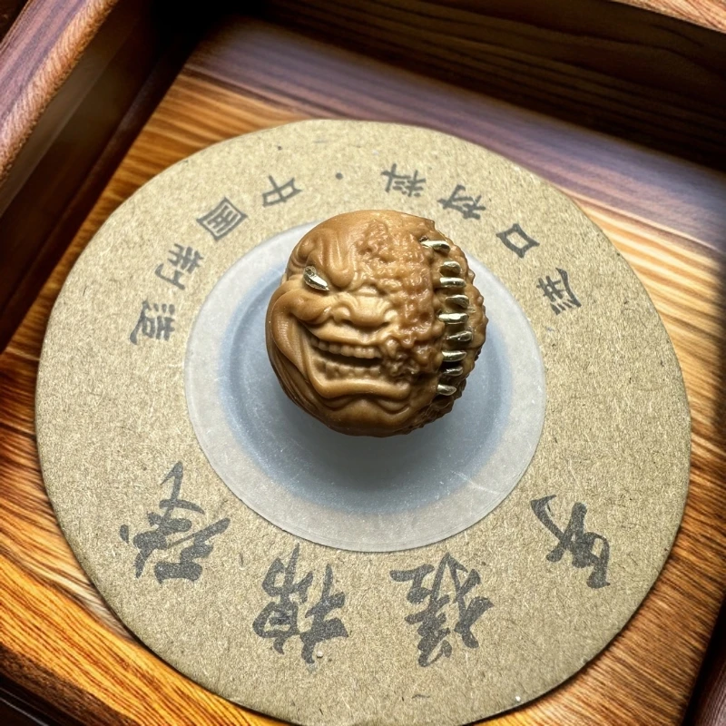 猴头核桃单颗(吞噬)恶僧 尺寸17 - 18mm左右封口线免费镶孔道
