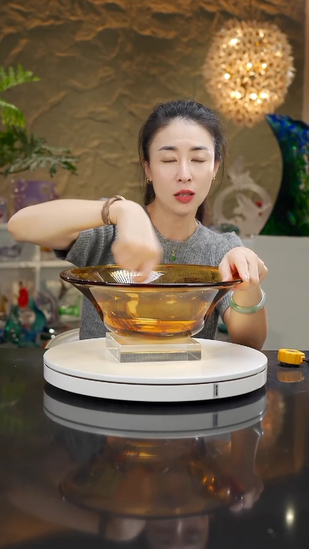 琉璃福利琥珀金果碗