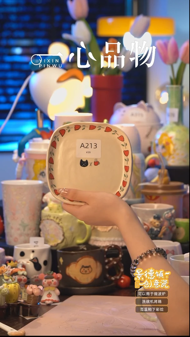 杯A213景德镇手工手绘杯子摆件