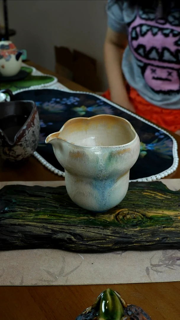 茶瓷物语松针全手工拉胚公道杯