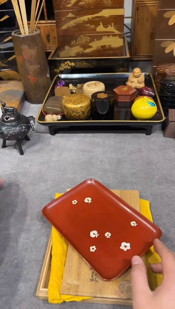 螺钿 收纳盘 大漆漆器大漆漆器