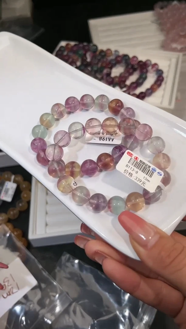 手链未镶嵌萤石多样性发一彩萤石12mm