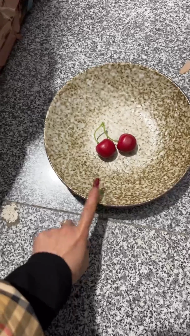 【闪购商品】瓷石头纹9.5寸大深盘1和装