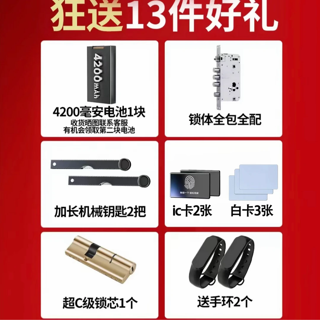 沪联智享吉福H118Max智能锁配件大礼包