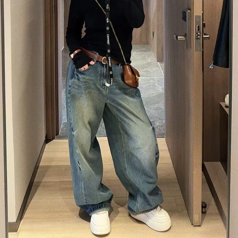 M家【蕾蕾动的御姐】韩版阔腿牛仔裤