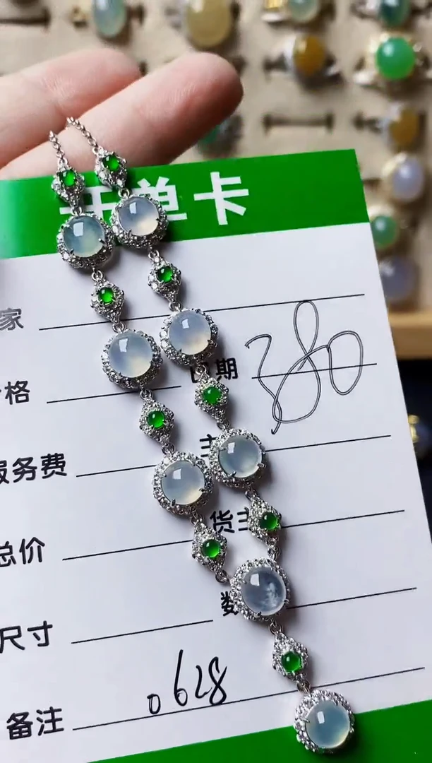 银S925镶嵌戒指翡翠0628
