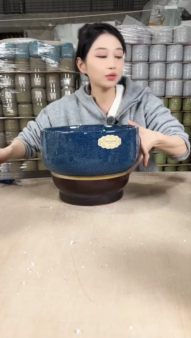 【闪购商品】陶瓷葫芦深蓝花釉大号27x20